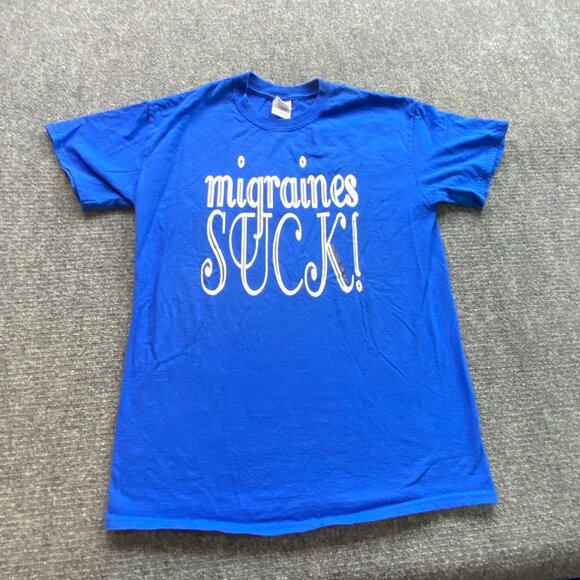 Migraine Awareness T-Shirts Bundle M "Awareness For A Cure" & "Migraines Suck!" - Picture 2 of 16